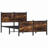 Metal Bed Frame without Mattress Smoked Oak 120x190 cm Small Double 4007682