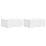 Wall-Mounted Bedside Cabinet with Drawer 2 pcs High Gloss White 898454