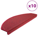 Stair Mats 10 pcs 65x24x4 cm Red Half Round Large 149761