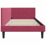 Corner Bed Frame with Headboard Wine Red 90 cm x 200 cm Velvet 42016352