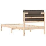 Bed Frame with Upholstered Headboard Taupe 90 x 200 cm 877867