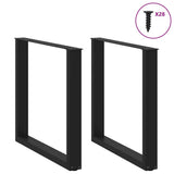 Dining Table Legs U-Shaped 2 pcs Black 80x cm Steel 4013188