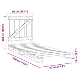 Bed Frame without Mattress with Headboard 90x200 cm Solid Wood 3281550