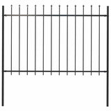 Garden Fence with Spear Top Steel 181x120 cm Black 144926
