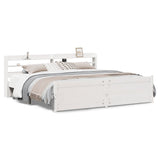 Bed Frame with Headboard without Mattress White 180x200 cm Super King 3306769