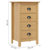 288911 Sideboard "Hill" 46x35x80 cm Solid Pine Wood