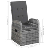 Garden Dining Set Grey, Dark Grey PE Rattan 7 Piece Dining Set 3095282
