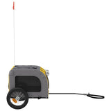 Pet Bike Trailer Yellow and Grey Oxford Fabric and Iron 93826