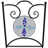 Patio Furniture Blue and White Powder-coated iron and ceramic tile 271771