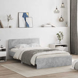 Bed Frame with Headboard and LED Concrete Grey 120x190 cm Small Double 3207640