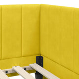 Corner Bed Frame with Headboard Yellow 90 x 200 cm Velvet 42016354