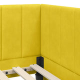 Corner Bed Frame with Headboard Yellow 90 cm x 190 cm Velvet 42016303