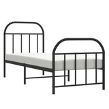Bed Frame Black Powder-coated Steel Small Single Bed Frame 353643