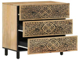 Side Cabinets 3 pcs 60x33x75 cm Solid Wood Mango 3206306