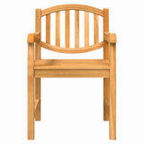 Garden Chair Set of 2 Natural Teak Solid Teak Wood Standard 364407
