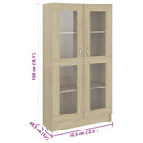 Vitrine Cabinet Sonoma Oak 82.5x30.5x150 cm Engineered Wood 802762
