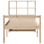 ZNTS Bookcase Bed without Mattress 75x190 cm Small Single Solid Wood Pine 3322000