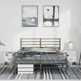 Metal Bed Frame without Mattress with Footboard Black 135x190cm 352336