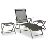 10 Piece Garden Dining Set Black and Silver 3070646