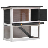 Outdoor Rabbit Hutch 1 Door Grey Wood 170831
