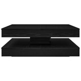 ZNTS Coffee Table 360-Degree Rotatable Black Oak 90x90x34.5 cm 3321352