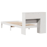 Bookcase Bed without Mattress White 100x200cm Solid Wood Pine 3322541