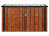 Garden Storage Box Brown 151.5 x 82 x 110.5 cm Steel 42011284