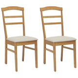 Dining Chair 2 pcs Natural and Light Solid Rubber Wood 42020494