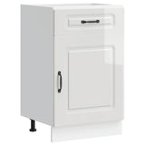Kitchen Base Cabinet Kalmar High Gloss White Engineered Wood 853479