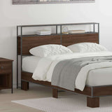 Storage Headboard with Shelf Brown oak 135 cm Engineered wood 859749