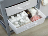 Baby Changing Unit with 4 Storage Drawers, Mat for Bedroom Nursery, 84 x 84.5 cm, Grey T3398P378902