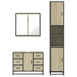 3 Piece Bathroom Furniture Set Sonoma Oak Engineered Wood 3301081