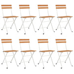 Folding Bistro Chairs 8 pcs Solid Wood Acacia and Steel 3152109