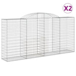 Arched Gabion Baskets 2 pcs 300x50x140/160 cm Galvanised Iron 3146737
