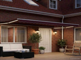 Manual Retractable Awning with LEDs Burgundy and White 4 x 2 m 3419232