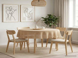 Table Cloth 5 pcs Round Beige 160 cm 42040376