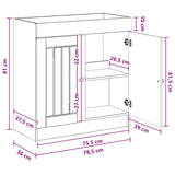 Bathroom under Sink Cabinet Sonoma Oak 78.5 x 37.5 x 81 cm 890046