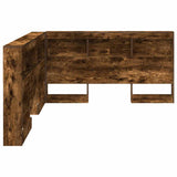 Storage Headboard with Shelf Smoked Oak 135 cm Engineered Wood 3335553