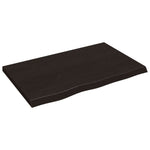 Table Top Dark Brown 80x50x cm Treated Solid Wood Oak 3156420