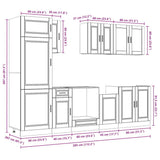 8 Piece Kitchen Cabinet Set Kalmar Grey Sonoma Engineered Wood 3314817
