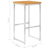 Outdoor Bar Stool Set of 4 Teak look Solid Acacia Wood Durable 46507