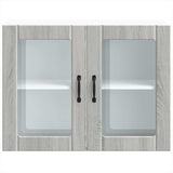 Kitchen Wall Cabinet with Glass Door Lucca Grey Sonoma Engineered Wood 853853