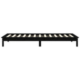820530 Bed Frame without Mattress Black 90x200 cm Solid Wood