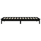 820535 Bed Frame without Mattress Black 100x200 cm Solid Wood
