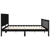 Bed Frame without Mattress Black 200x200 cm Solid Wood Pine 3192970