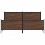 Metal Bed Frame without Mattress Brown Oak 183x213 cm 3301374