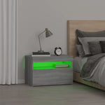 Bedside Cabinet with LED Lights Grey Sonoma 60x35x40 cm 3152828