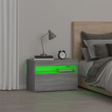 Bedside Cabinet with LED Lights Grey Sonoma 60x35x40 cm 3152828