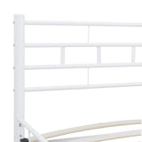 ZNTS Bed Frame with Headboard White 160x200 cm Metal 285299