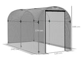 Galvanised Steel Fruit Cage, Plant Protection Tent with Zipped Door, 1.2 x 2.4 x 1.9m, Black T3398P311621